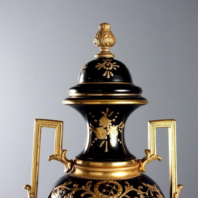 Porcelain and Gilded Bronze Vases For Sale - Image 4 of 11