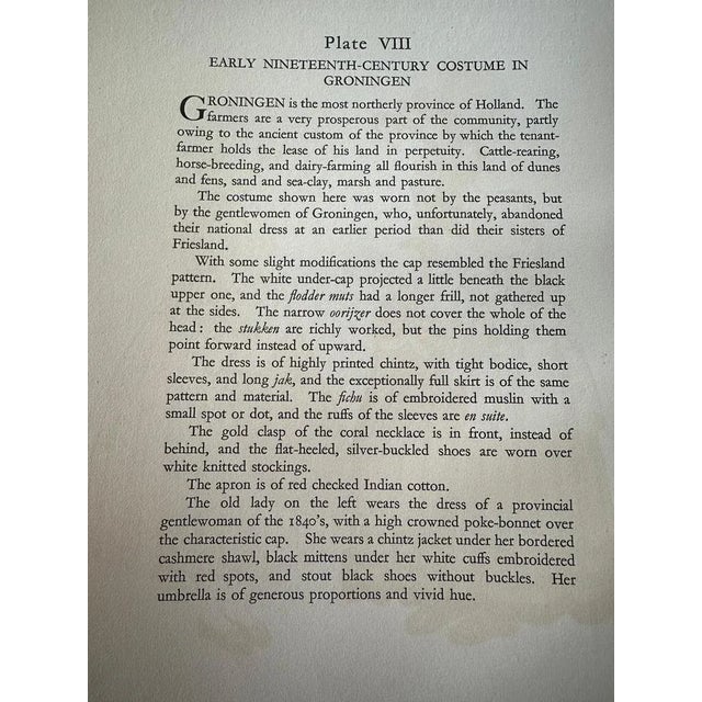 Black Gratiane de Gardilanne and Elizabeth Whitney Moffatt, Groningen Women in Chintz and Flodder Muts Headdresses, 1932, Chromolithograph For Sale - Image 8 of 10