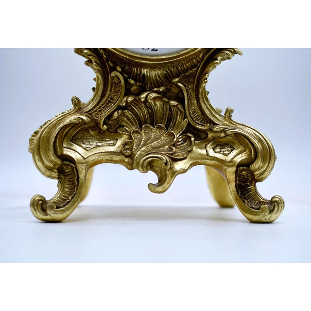Gold Vintage Louis XIV French Cherub Globe Rococo Mantel Clock - a Reproduction For Sale - Image 8 of 12