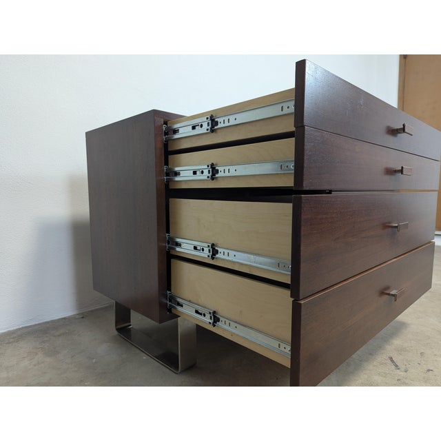 Mid Century Style Lowboy Dresser With Chrome Legs For Sale - Image 12 of 12