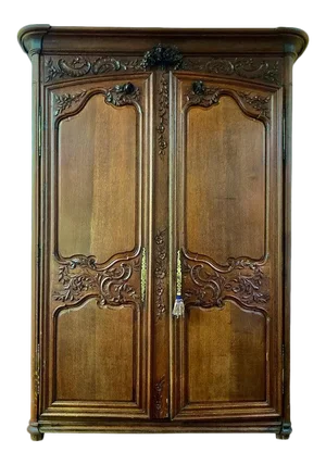 18th Century Louis XV French Provincial Carved Armoire