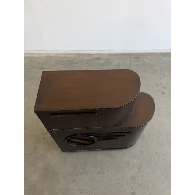 Brown Art Deco Fluted Cocktail Cabinet For Sale - Image 8 of 13