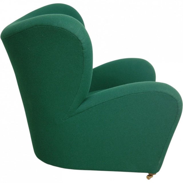Set of The Tired Man Lounge Chair with Ottoman in Green Hallingdal Fabric by Fleming Lassen For Sale - Image 12 of 18