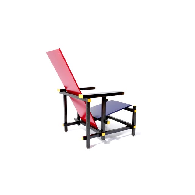 Vintage Red and Blue Chair by Gerrit Thomas Rietveld for Cassina, 1970s For Sale - Image 12 of 18
