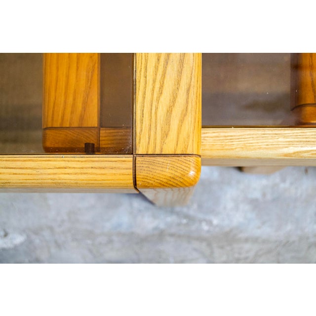 Nesting Tables in Wood and Glass, 1970s, Set of 3 For Sale - Image 4 of 6