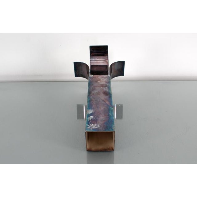 Mid-Century L. Sabattini Mod. Stele Silver-Plated Steel Vase 1963 Italy attributed to Lino Sabattini For Sale - Image 6 of 13