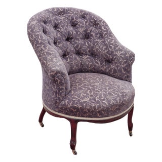 Antique Victorian Ladies Tub Bedroom Chair, 19th Century For Sale
