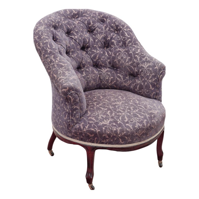 Antique Victorian Ladies Tub Bedroom Chair, 19th Century For Sale