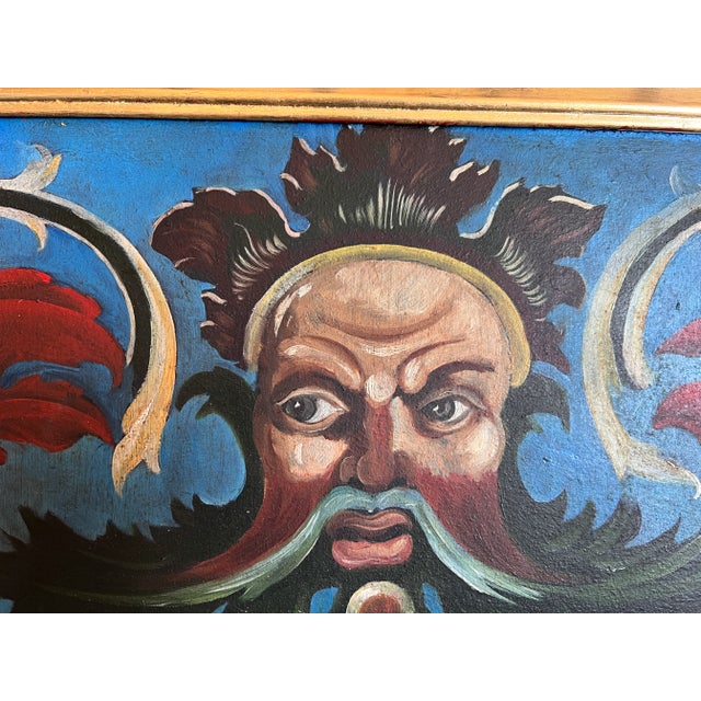 Italian Grotesque Style Oil on Wood Portrait of God Bscchus in Giltwood Frame For Sale - Image 11 of 11
