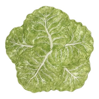 1990s Rare Fitz & Floyd Majolica Cabbage / Lettuce Serving Bowl For Sale