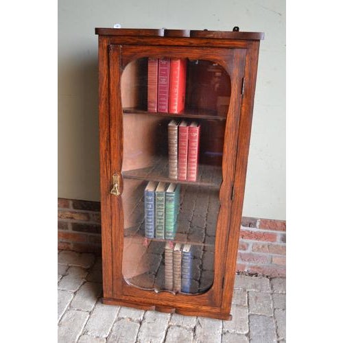 Antique Oak Biedermeier Wall Corner Cupboard For Sale - Image 10 of 11