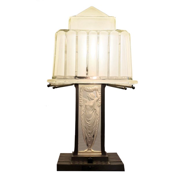 Art Deco Table Lamp from Hettier & Vincent, 1930 For Sale - Image 3 of 10