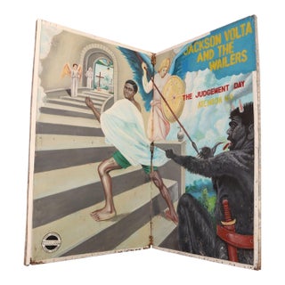 Monumental Ghanaian "Concert Party" Fragmentary Bifold Painting by Mark Anthony For Sale