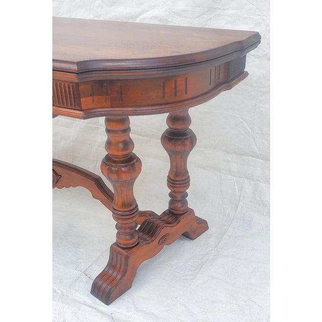 1920s American Spanish Revival Console Table / Library or Sofa Table Expandable For Sale - Image 9 of 13