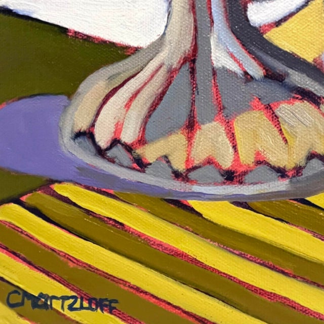 2020s Fruit and Pattern – Contemporary Still Life With Pedestal Dish For Sale - Image 5 of 8