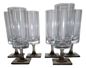 Linear Smoke Series Flute Glasses by G.B. Jensen for Rosenthal, 1960s, Set of 6