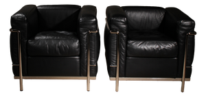 LC2 Armchairs by Le Corbusier, P. Jeanneret, C. Perriand for Cassina, Italy, 1928, Set of 2