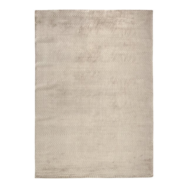 Wyllis Hand loom Viscose Silver Rug-14'x18" For Sale