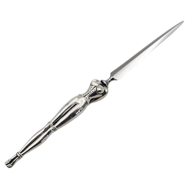 Letter Opener or Paper Cutter in Silver Bronze by Richard Lauret For Sale - Image 13 of 13