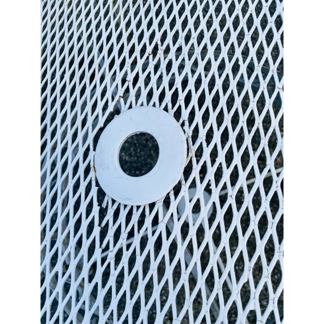 Vintage Mid Century Modern Iron Mesh Patio Table For Sale - Image 9 of 12