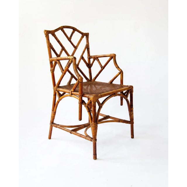Hollywood Regency Chippendale Bamboo Dining Set, Italy, 1970s, Set of 6 For Sale - Image 3 of 18