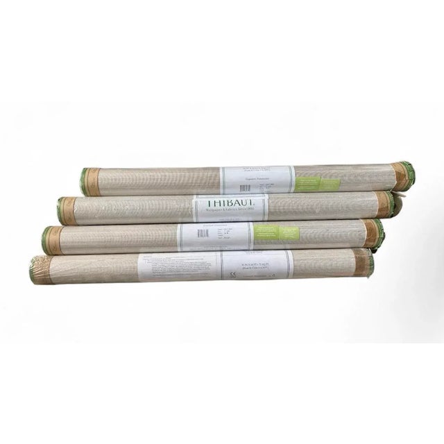 Modern 4 Rolls of Thibaut T3669 Off White Windward Sisal Resource 6 Wallpaper For Sale - Image 3 of 13