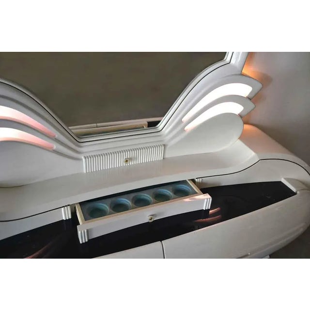 Black Illuminated Chest of Drawers with Mirror from Fonte del Mobile, 1970s For Sale - Image 8 of 9