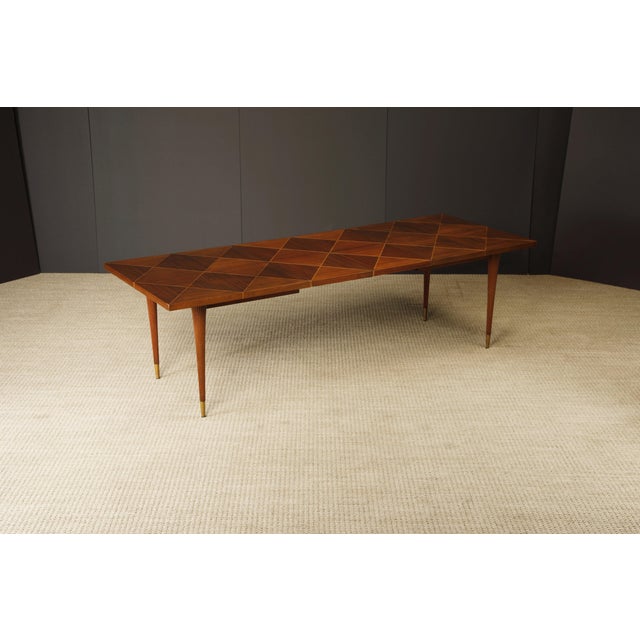 Charak Furniture Company Tommi Parzinger for Charak Modern Extendable Dining Table, c 1950s, Signed For Sale - Image 4 of 12