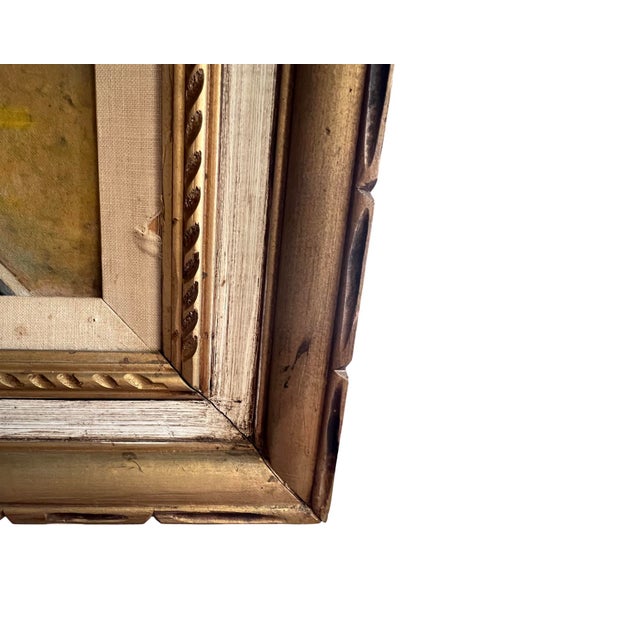 Textile Vintage Mid Century Modern Canvas Oil Painting Framed Impressionist Street Scene Wall Art 1961 For Sale - Image 7 of 11