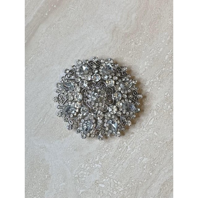 Vintage Silver Rhinestone Belt Buckle For Sale - Image 4 of 11