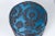 Vintage Moroccan Blue and Brown Cut Velvet Round Pouf Ottoman, Art Deco For Sale - Image 4 of 10