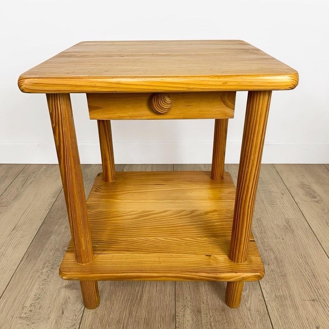 Scandinavian Bedside Table in Pine, 1980s For Sale - Image 4 of 9
