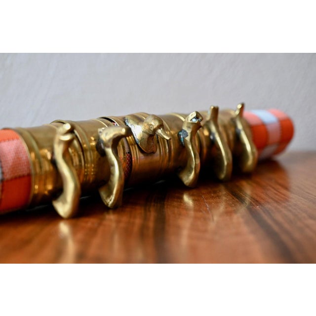 Art Deco Brass Napkin Rings with Animal Motifs, 1960s, Set of 6 For Sale - Image 4 of 7