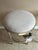 Baker Furniture Minimalist Counter Stool, Polished Nickel Base, Swivel Seat in White Suede - Pair For Sale In Charlotte - Image 6 of 18