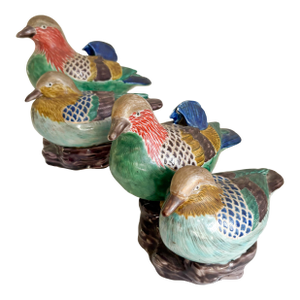 1950s Pair of Japanese Kutani Style Bird Figurines
