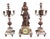Early 20th Century Marble and Spelter Fireplace Mantel Set by A. Moreau, Set of 3 For Sale