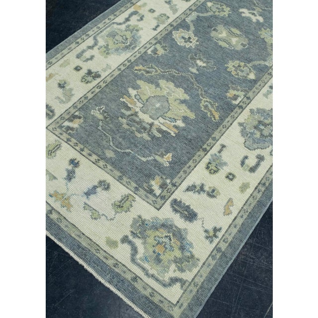 Turkish Turkish Oushak Rug 3'11" x 7'10" #18082 For Sale - Image 3 of 8