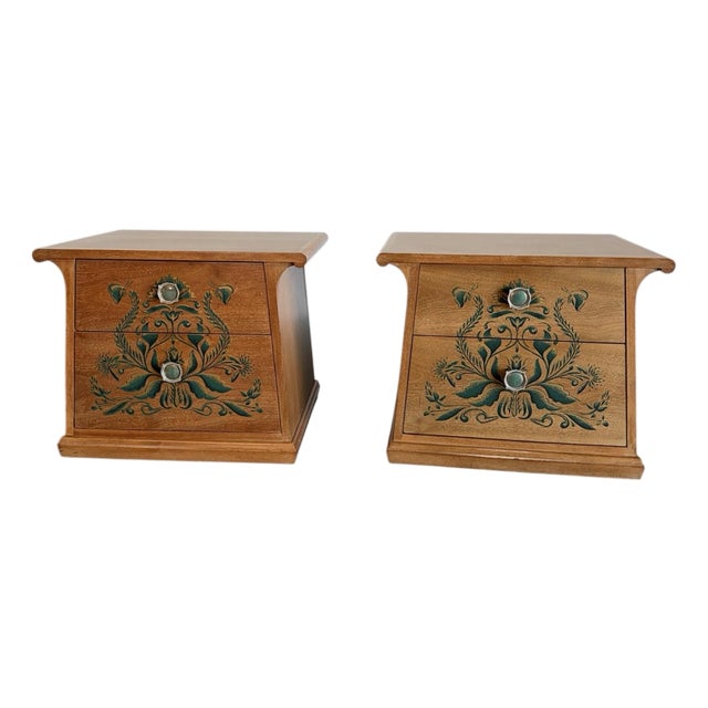 Drexel Casa Del Sol Mid Century Nightstand Pair Designed by John Van Koert For Sale