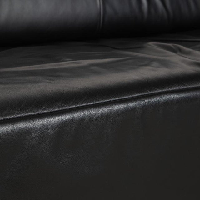 Freisitil 3-Seater Sofa in Black Leather from Rolf Benz For Sale - Image 5 of 13