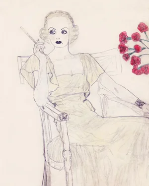 Reproduction Vintage Hollywood Fashion Starlet Artwork