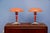 Dutch Bijou Table Lamps in Orange by Louis Kalff for Philips, 1960s, Set of 2, in Very Good conditions. Designed 1960 to...