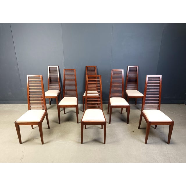 1980s Italian High Back Dining Chairs, 1980s, Set of 8 For Sale - Image 5 of 12