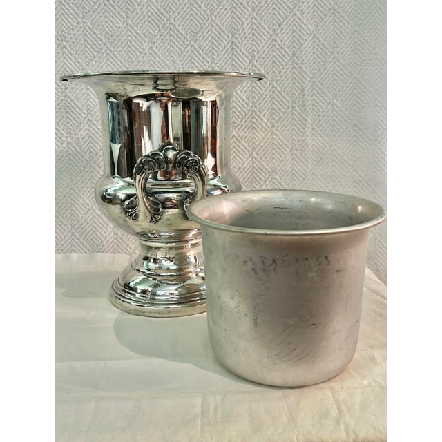 Vintage Silver Plate Trophy Form Champagne Ice Bucket With Removable Liner For Sale - Image 10 of 10