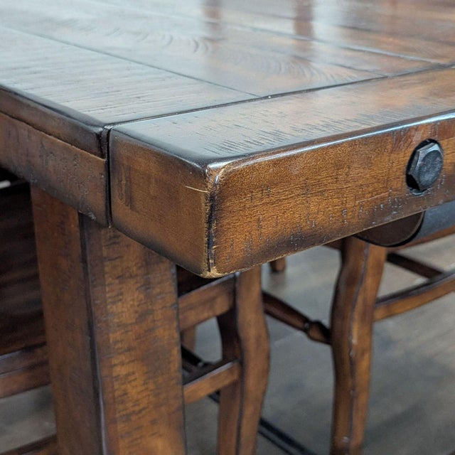Pottery Barn Benchwright Rustic Wood Extendable Dining Table With 4 Wynn Chairs For Sale - Image 11 of 14