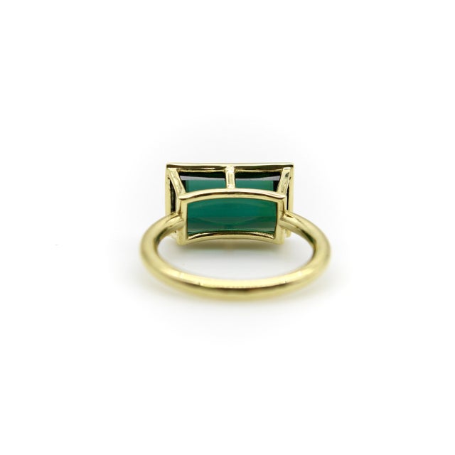 18k Gold Bezel Set Indicolite Tourmaline Ring, Size 7 For Sale In Los Angeles - Image 6 of 12