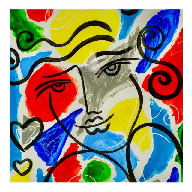 Oz El Hai (Israeli, b. 1976) Polychrome Figural Painting Lacquer on Wood (possibly acrylic panel) Oz El Hai, born in...