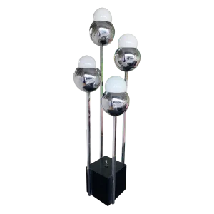 1970s Chrome Metal Ball Lamp by Robert Sonneman