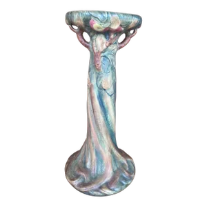 Antique Weller Pottery Baldin Apple Jardiniere Pedestal or Plant Stand