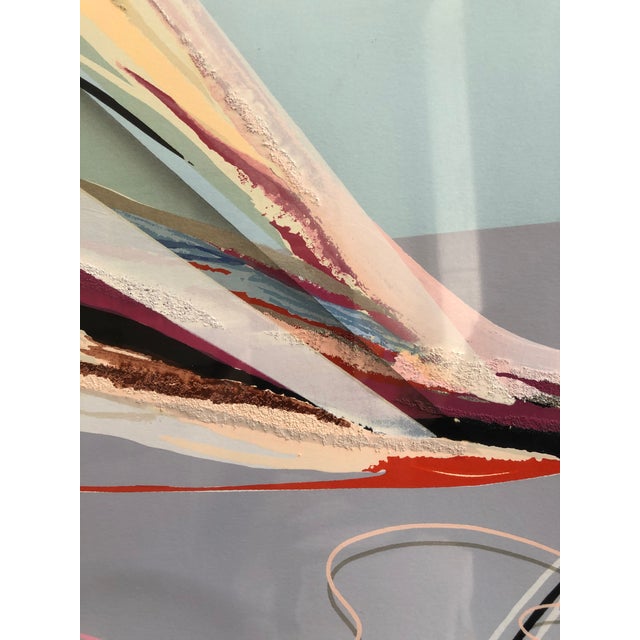 1980s Abstract Limited Edition Signed Serigraph by Elba Alvarez, Framed