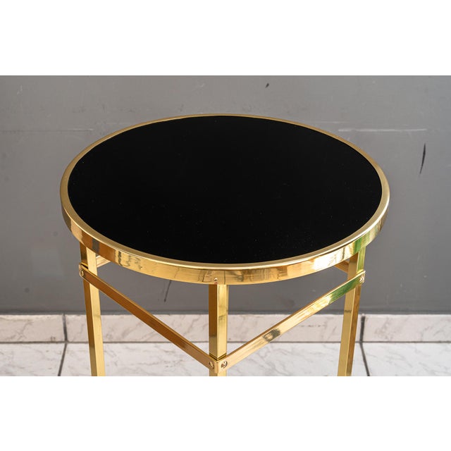 Black Art Deco Side Table with Black Glass, Vienna, 1920s For Sale - Image 8 of 13